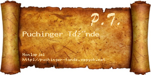 Puchinger Tünde névjegykártya